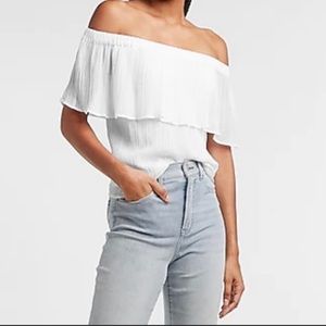 NWT Express mini pleated off the shoulder top